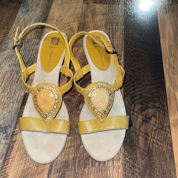 Anne Klein iFlex Akolina Slingback Leather Heels Dressy Sandals Size 6.5 - Picture 1 of 16